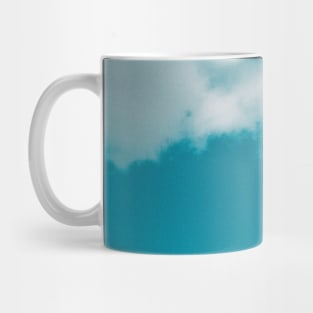 Sky Diver: Woman in Red Bathing Suit Dives Gracefully Through the Clouds Mug